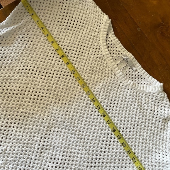Prana white open‎ knit cotton sweater size large - Picture 5 of 8
